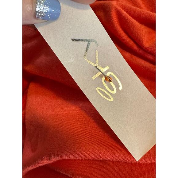 SKY orange crystal encrusted neck detail asymmetrical dress size M - Picture 4 of 16